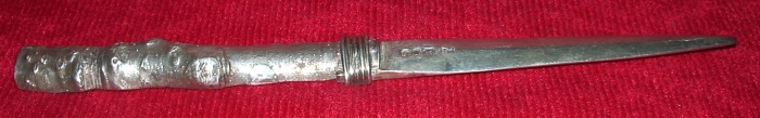 Paperknife with bark-effect handle